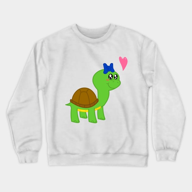 Turtle Love Girl Crewneck Sweatshirt by Dromus